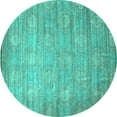thumbnail image 1 of Ahgly Company Indoor Round Abstract Turquoise Blue Contemporary Area Rugs, 6' Round, 1 of 4
