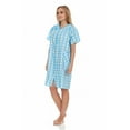 thumbnail image 2 of Dream8teen Women's Snaps Front Closure House Dress Sleeveless Woven Housecoat Duster Lounger Robe 2017 Blue Plaid 3X-Large, 2 of 5
