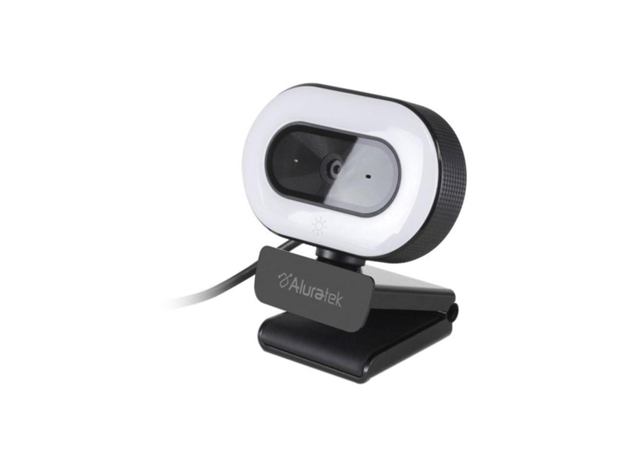 Aluratek 1080P USB Webcam w/Adjustable Lighting, Autofocus & Dual Mics