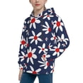 thumbnail image 2 of Sikiie Daisy Flowers Youth Hoodie Sweatshirt Pullover Hooded Classic Casual Essentials Hoodiefor Boys Girls Kids -X-Large, 2 of 6