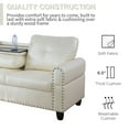 thumbnail image 7 of PonLiving Sectional Sofa, 97.5" White Faux Leather 3 Piece Living Room Faux Leather Couch with Storage Ottoman, Cup Holder, Left Facing Chaise, 7 of 7
