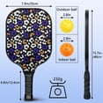 thumbnail image 3 of Pickleball Paddles Set Of 1, Fiberglass Surface, Animal, Leopard Print, 1 Paddle, 2 Balls & Bag, 3 of 5