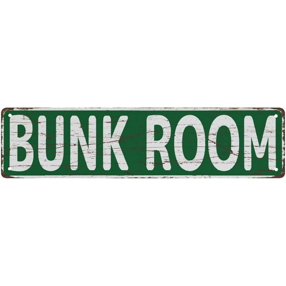 Vintage Metal Tin Sign Bunk Room Metal Sign Street Signs Decor Man Cave Bar Wall Art Decorative Plaque 4X16 Inches