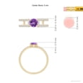 thumbnail image 5 of ANGARA Natural Amethyst Parallel Split Shank Ring with Accents in 14K Yellow Gold for Women (Size-5mm) | February Birthstone, Birthday, Anniversary, Jewelry Gift for Women | Natural Amethyst Ring, 5 of 9