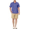 thumbnail image 2 of Lars Amadeus Men's Summer Polka Dots Shirt Button Down Short Sleeves Pattern Shirts XL Dark Blue, 2 of 6