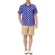 thumbnail image 2 of Camisa de verano de puntos para hombres INSPIRE CHIC, de botones, de manga corta, patrón, M, azul oscuro, 2 of 7