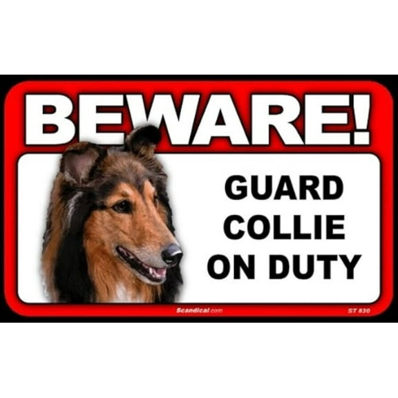 Beware Guard Dog On Duty Sign - Collie