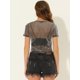 thumbnail image 4 of INSPIRE CHIC Mujer Sexy Chaleco Camiseta de Manga Corta CamiINSPIRE CHICransparente Chaleco Camisa de Malla brillante Negro XL, 4 of 5