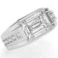 thumbnail image 2 of Men's White Topaz Diamond Channel Ring In Solid 14k White Gold, 2 of 6