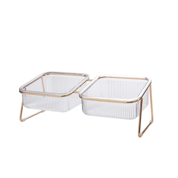 Moocorvic Elevated Double Cat Bowls, 12 Inch Pet Water and Food Bowl Set