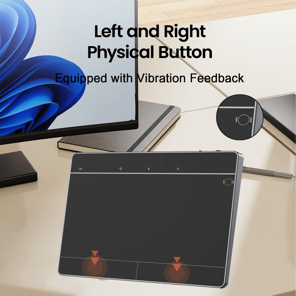 JOMAA Wireless Bluetooth Trackpad Mouse for Windows 10/11 Large High-Precision Touchpad Mouse with Left and Right Click