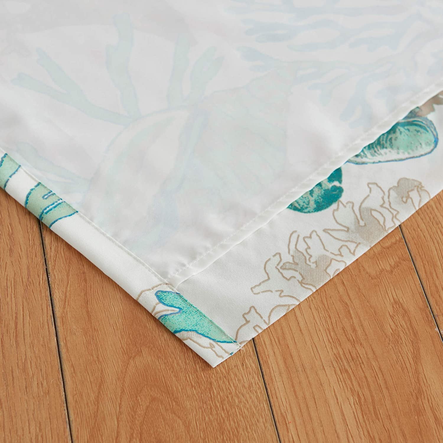 Barefoot Bungalow Atlantis Jade Coastal Light Filtering Curtain Panels, Set of 2, 84-in. L