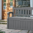 thumbnail image 4 of Homall 80 Gallon Storage Bench Outdoor Indoor, Durable All-Weather Seating with Hidden Storage, Lockable Deck Box for Garden, Patio, Poolside，Grey, 4 of 7