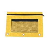 Pencil Pouch for 3 Ring Binder, Binder Pencil Case with Smooth Zipper, Clear Window Pencil Case for Binder,Big Capacity 3 Ring Binder Pencil Bag with 3 Reinforced Grommets