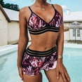 thumbnail image 4 of Floenr Two Piece Women’s Bikini Swimsuit Set,Casual Loose Double Straps Open Back Leafy Bathing Suit Swimwear, 4 of 9