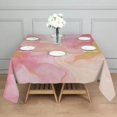 thumbnail image 3 of Pink Gold Wave Marble Pattern Square Tablecloth,Waterproof Square Table Cover,Wipeable Spillproof Washable Table Cover for Home Kitchen Party Decor 42"X42"(107x107cm), 3 of 6