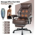 thumbnail image 3 of Massage Office Chair with Heat & Footrest, Ergonomic Reclining Executive Desk Chairs with 6-Point Vibration, PU Leather Computer Chair for Home Office or Gaming, 3 of 14