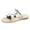 Silver, variant on Slides for Women Dressy Thong Flat Sandals Metal Strappy Comfortable Slip on Summer Beach Shoes for Vacation Casual Gold Size 7