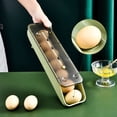 thumbnail image 4 of Egg Trays for Refrigerator, Green, Plastic, Stackable, Anti-Slip Design, Time Record Function, 1 Pieces, 4 of 5