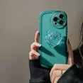 thumbnail image 3 of Heart Phone Case Compatible with iPhone 14, Cute 3D Clear Blue Love Heart Diamond Glitter Stand with Round Bracelet Phone Cover for Women Girls, 3 of 12