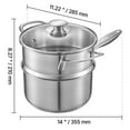 thumbnail image 3 of VEVOR 2.5 QT Saucepan with Steamer, Stainless Steel Saucepan with Glass Lid, Multipurpose Nonstick Stainless Steel Sauce Pot with Ergonomic Handle, Friendly for Oven, Dishwasher, Induction Cooker, 3 of 9