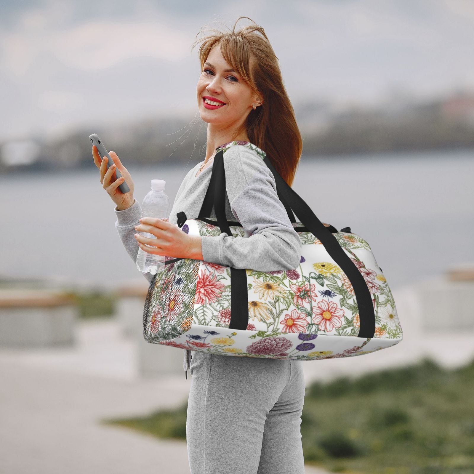 Fuzoiu Autumn Garden Print Travel Duffle Bag,Carry On Tote Bags,Duffel Bag,Sport Gym Bag, Hospital Bag for Labor and Delivery, Overnight Bag,Luggage Bag