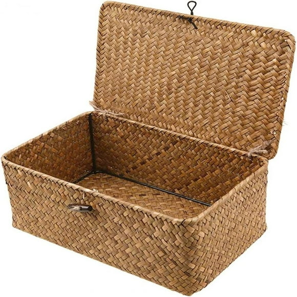 Wicker Shelf Baskets, Natural Seagrass Stackable Design Home Organizer for Versatile Storage Needs