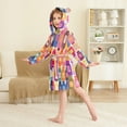 thumbnail image 4 of FORMRS Niños Bathrobe Unisex Hooded Robe Soft Plush Pajamas Sleepwear, Size 2-3T, Colorful Jars, 4 of 7