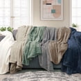 thumbnail image 5 of Regal Living Ultra Soft Plush Fleece Blanket, Double-Sided Cozy Warm Queen, Navy, 92" x 90", 5 of 9