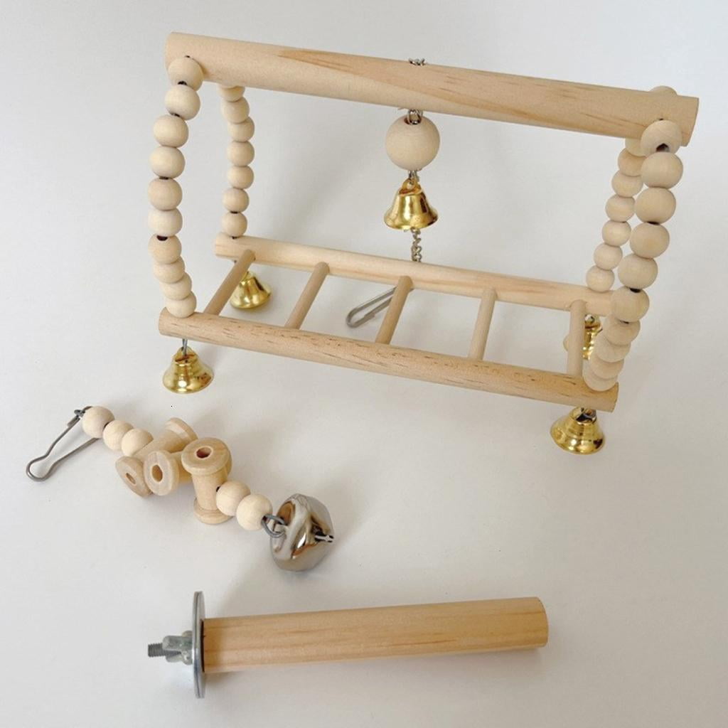 Bird Tearing Puzzle Perch Toy Bird Cage Chewing Toy Rattan Standing Toy for Small Bird Birdcage Decors Bird Supply