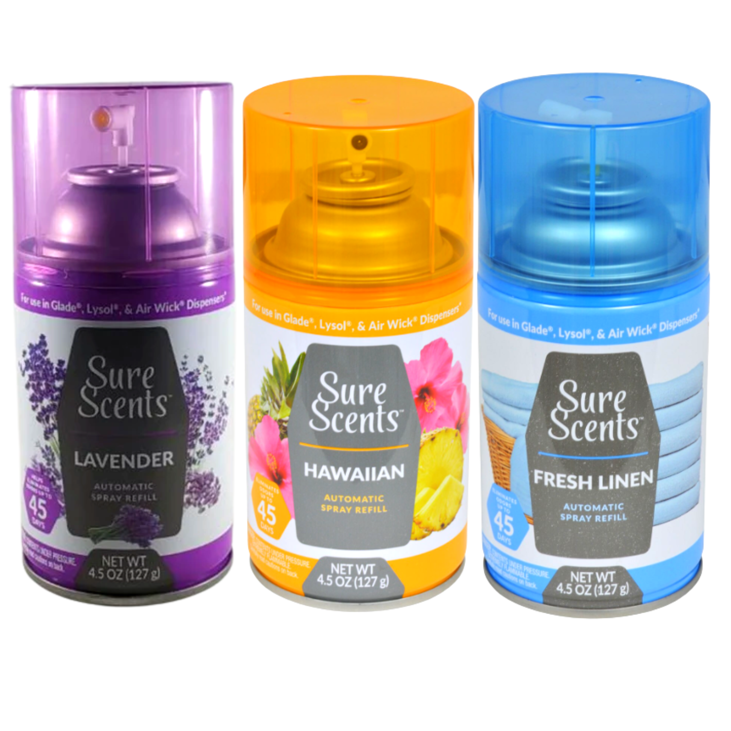 Sure scents lavender hawaiian mist fresh linen automatic spray refill