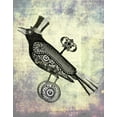 thumbnail image 2 of Fab Funky 20x24 Black Ornate Wood Framed with Double Matting Museum Art Print Titled - Steampunk Crow, 2 of 4
