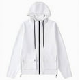 thumbnail image 2 of HOOMEUMY Men's Hooded Zipper Jacket Lightweight Full Zip Up Sweatshirt Outwear with Pockets for Spring Autumn White XXXL, 2 of 4