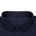 thumbnail image 4 of WREESH Men's Business Casual Shirts Button Down with Turndown Collar, Pocket, Short Sleeve Solid Print Thin Business Shirt Dark Blue, 4 of 9