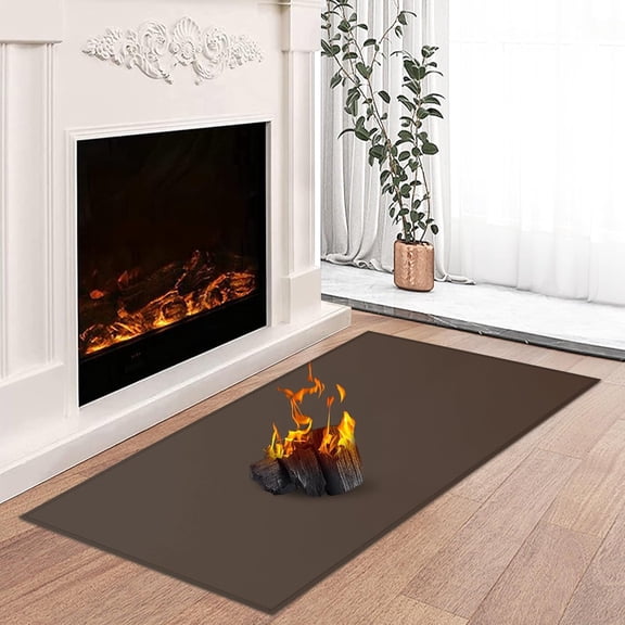 Health Rugs for Fireplaces Fire Resistant, 39x25x0.04 inch Fireproof Fireplace Mat Hearth Rug, Hearth Pads for Wood Stove Fireplace Indoor Outdoor, Protect Floors Carpets from Sparks Embers, Black