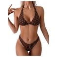 thumbnail image 1 of Conjunto de bikini MakeMeChic de lunares, triángulo y tanga, 1 of 4