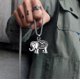 thumbnail image 3 of Cast Stainless Steel Retro Classic Single-Sided India Thailand Six Teeth FETISH ELEPHANT Men Hip Hop Necklace Pendant Ornaments, 3 of 5