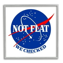 Stupell Industries Not Flat Earth Phrase Typography Painting Gray Framed Art Print Wall Art, 24 x 24