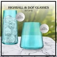 thumbnail image 2 of Artland Soho Optic 14.5 oz Double Old Fashion & 17.5oz Highball Glasses (8-Piece Set) - Modern Design Barware Glasses - Elegant Durable & Stylish Bar Glassware Essential, Dishwasher Safe (Turquoise), 2 of 7