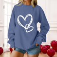 thumbnail image 6 of Aoiroe Y2k Outfits For Women Womens Fashion Heart Sweater Sweatshirt For Women Trendy Crew Neck Sweatshirts Women Valentines Day Sweaters For Women Women Winter Tops Womens Warm Tops Navy 2XL, 6 of 9