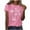 Pink, variant on Womens Cute Printed Tee Shirts Summer Plus Size Casual Graphic Tees Tops