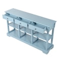 thumbnail image 5 of IVV 58.2" Console Table, Vintage Wood Sofa Side Table with 3 Drawers, and Open Shelf for Entryway Hallway Living Room (Blue), 5 of 9