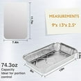 thumbnail image 4 of Aluminum Pans Trays with Deep Plastic Lids 25 Pack 3.58 Liter Disposable Containers with Heavy Duty Lids - 13"x9"x2.5" Inch Recyclable Deep Half Size Pans - Reusable Oven Air Fryer Freezer Safe Pan, 4 of 7