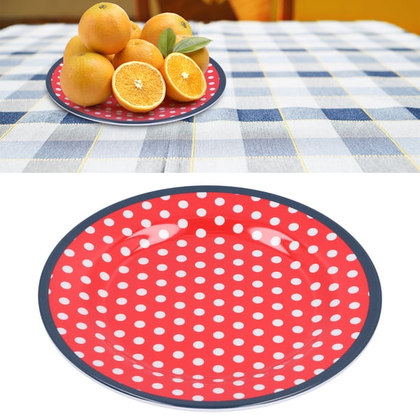 De Cena De Melamina De 9 Pulgadas, De Bocadillos Reutilizable, Decorativo, Ligero, Duradero, Apto Para Lavavajillas, Con Diseño De Borde Redondo Para Frutas, Pasteles,