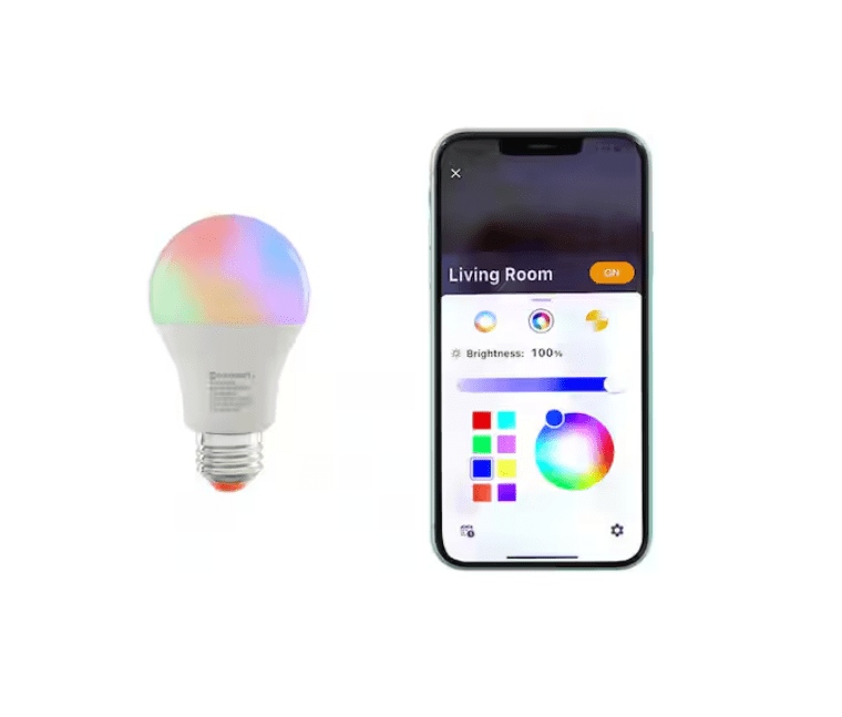 EcoSmart 60-Watt Equivalent Smart A19 E26 Base Color Changing CEC LED Light Bulb with Voice Control (4-Bulb) Powered by Hubspace