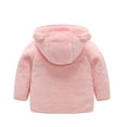 thumbnail image 3 of DHFJKG Newborn Boys Girls Teddy Jacket Windproof Hooded With Ears Solid Color Fuzzy Jacket For Kids Warm Cute Cozy Outerwear, 3 of 3