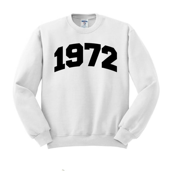 1972 College Style Sweatshirt Unisex 3X-Large White
