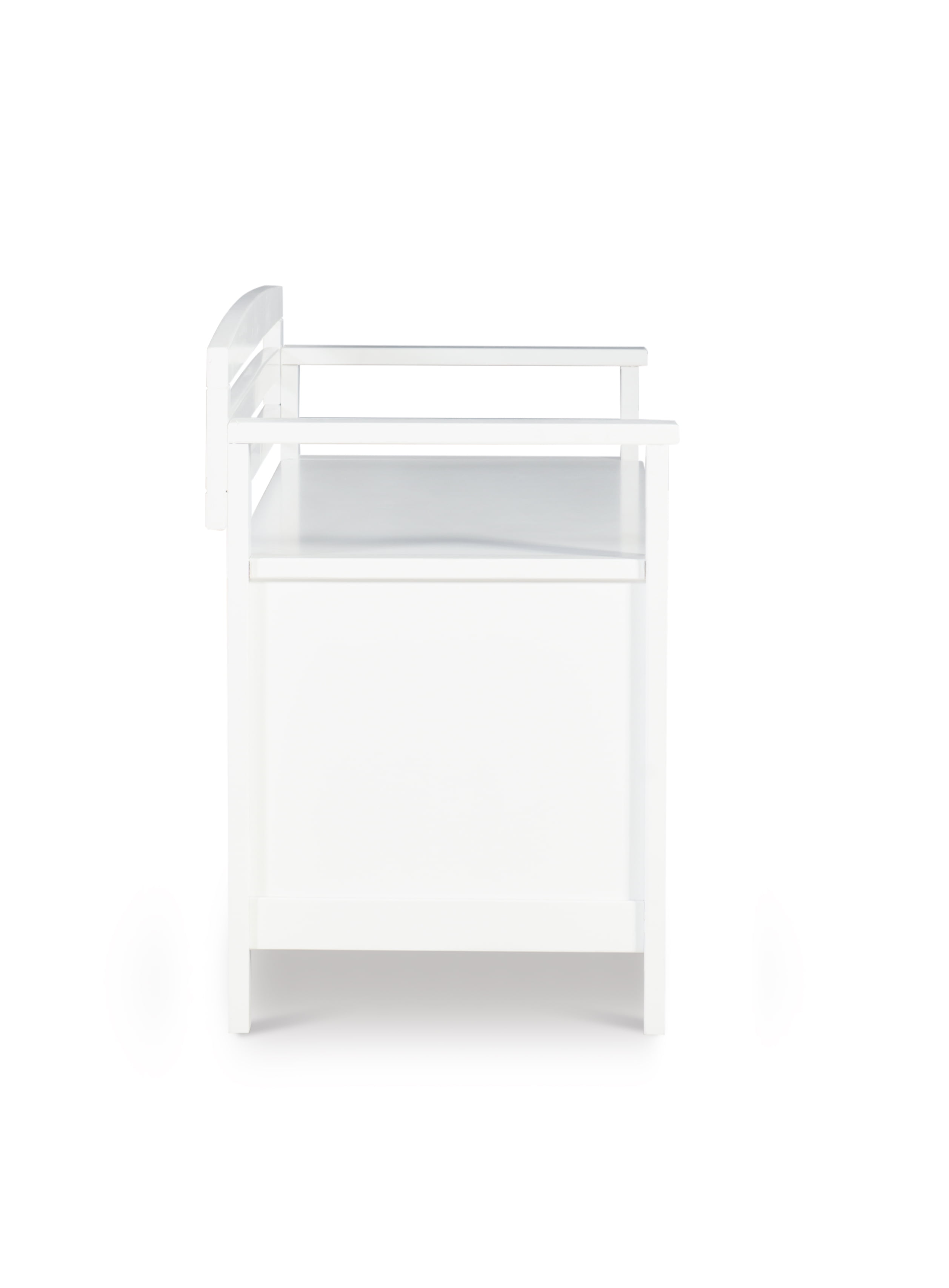 Linon 46 Laredo White Solid Wood Ladder Back Storage Bench with