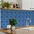 thumbnail image 3 of Mi Alma Peel & Stick Tiles - Blue Terrazzo Design Vinyl Backsplash 12x12, 3 of 11
