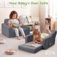 thumbnail image 5 of Babyeap 3-in-1 Kids Sofa,Toddler Sofa Bed Fold Out,Comfy Kids Couch,Convertible Baby Chair for Girls and Boys,Deep Gray, 5 of 11